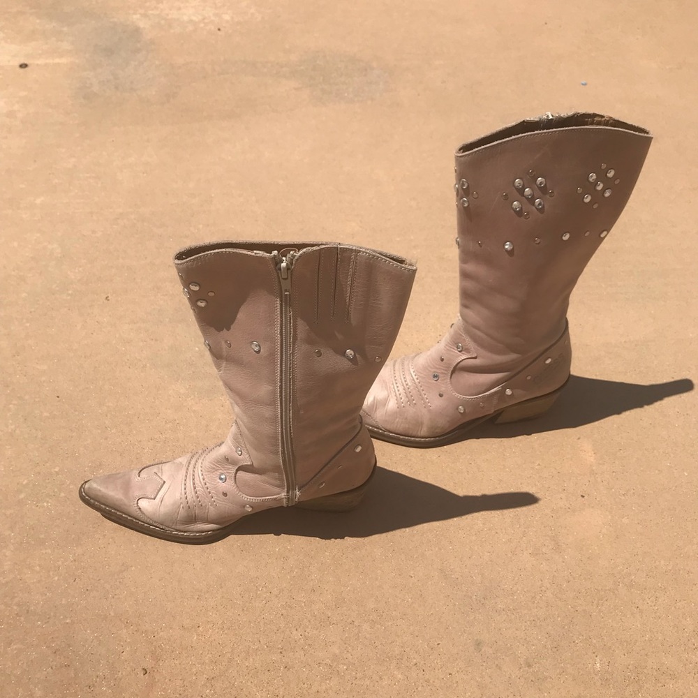 Coolest cowgirl boots ever! Vintage mauve leather - Picture 3 of 6